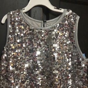 Girls silver sequined dress